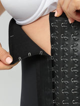 Black Sports Latex Covered Workout Waist Trainer hook functionality.