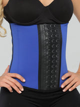 Waist view of Blue Sports Latex Covered Workout Waist Trainer.
