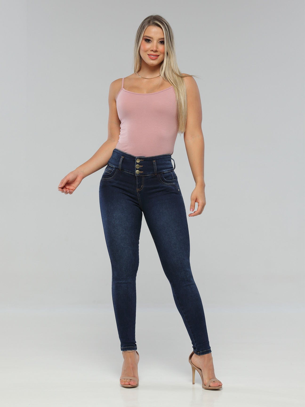 Butt Lifting Glitter Straight Leg Stretch Jeans in Dark Blue – Glamour Amour