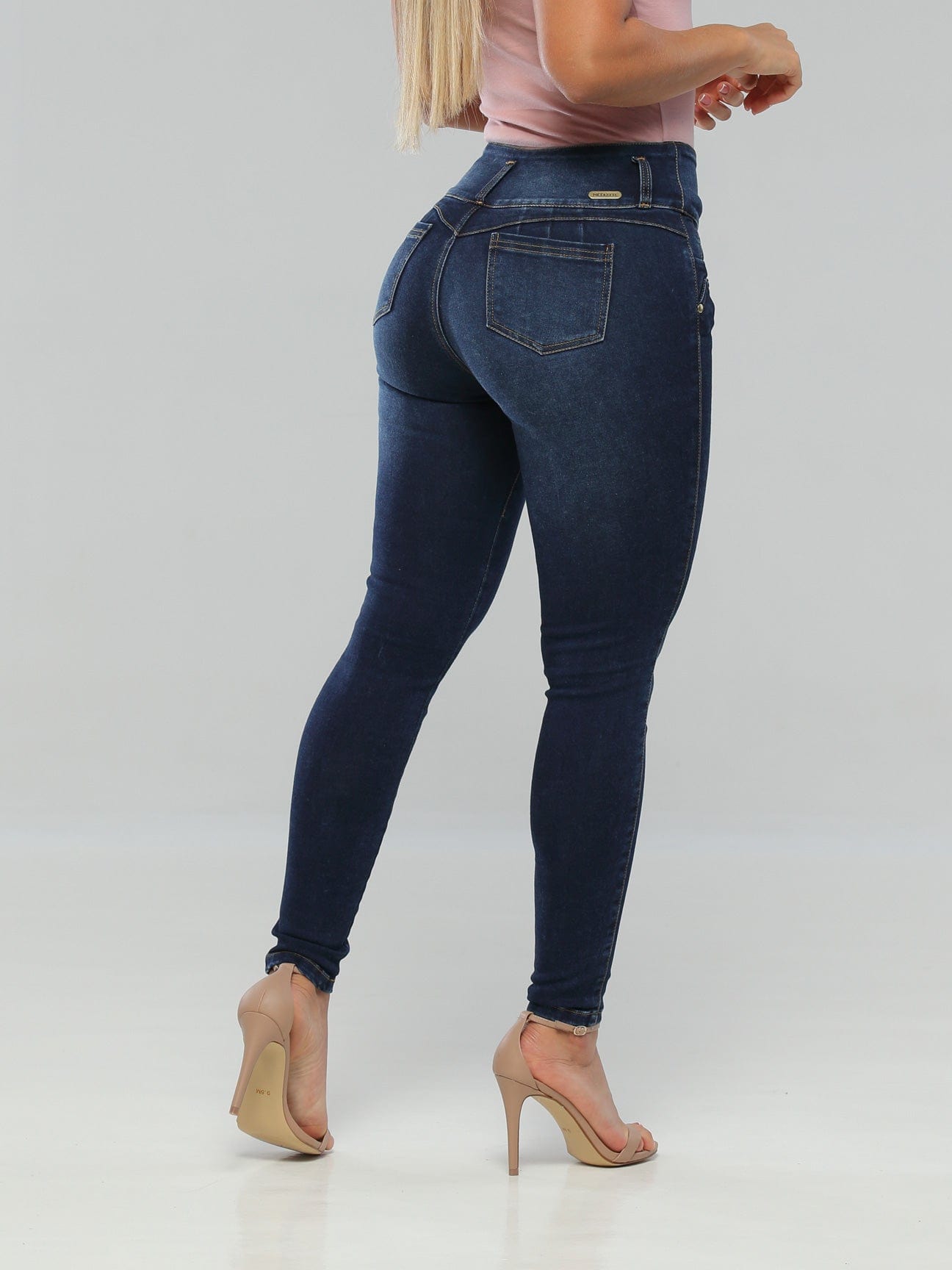 Lowla JE217988 Women High Waisted Butt Lifting Skinny Jeans Colombianos  Levanta Cola with Removable Butt Pads Blue 10