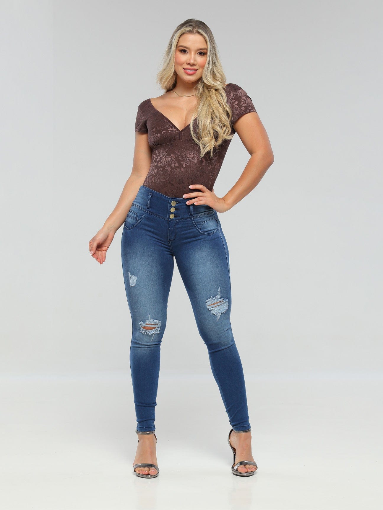 Butt Lift Jeans with No Pockets and High Waist 13704 – Melao Boutique
