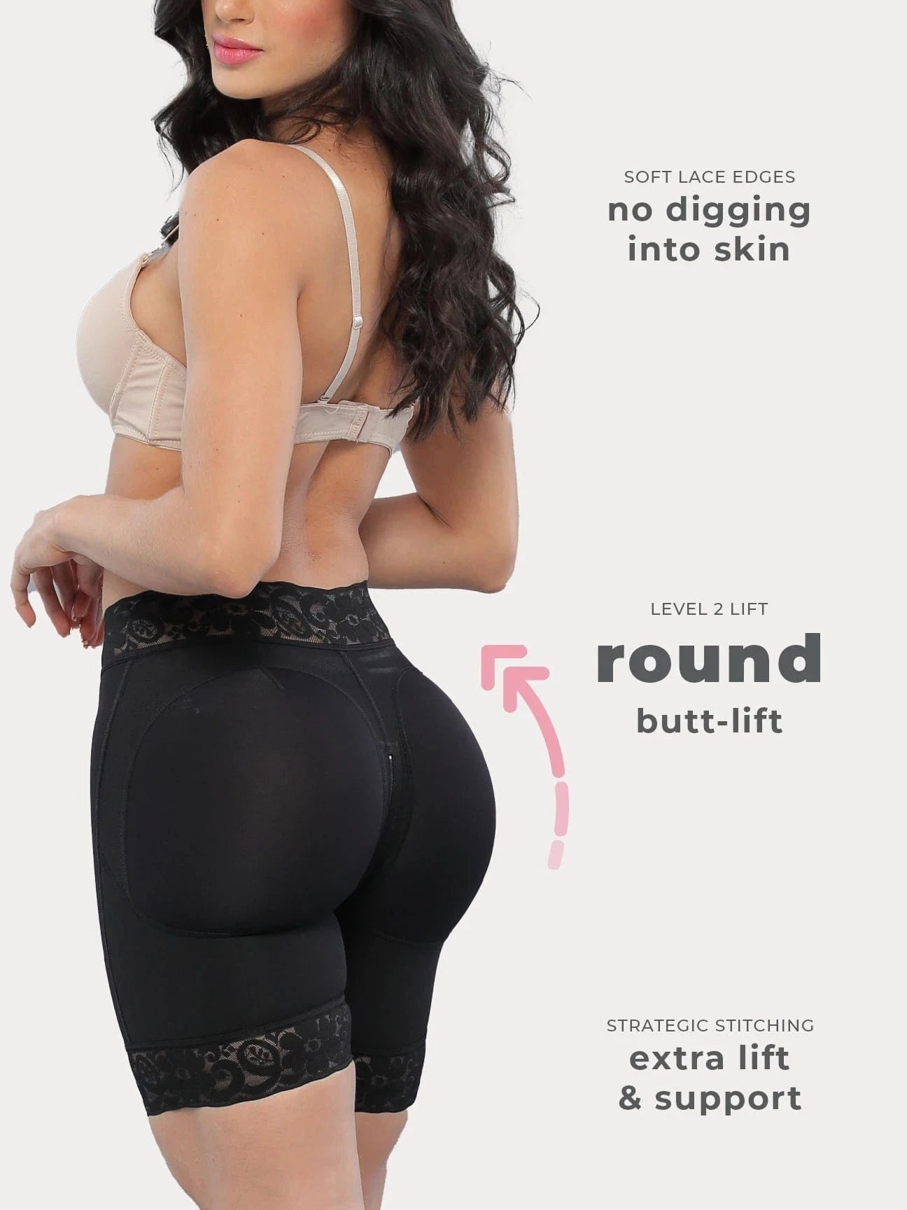 Sculpting Round Lift Shorts with Hooks NS005