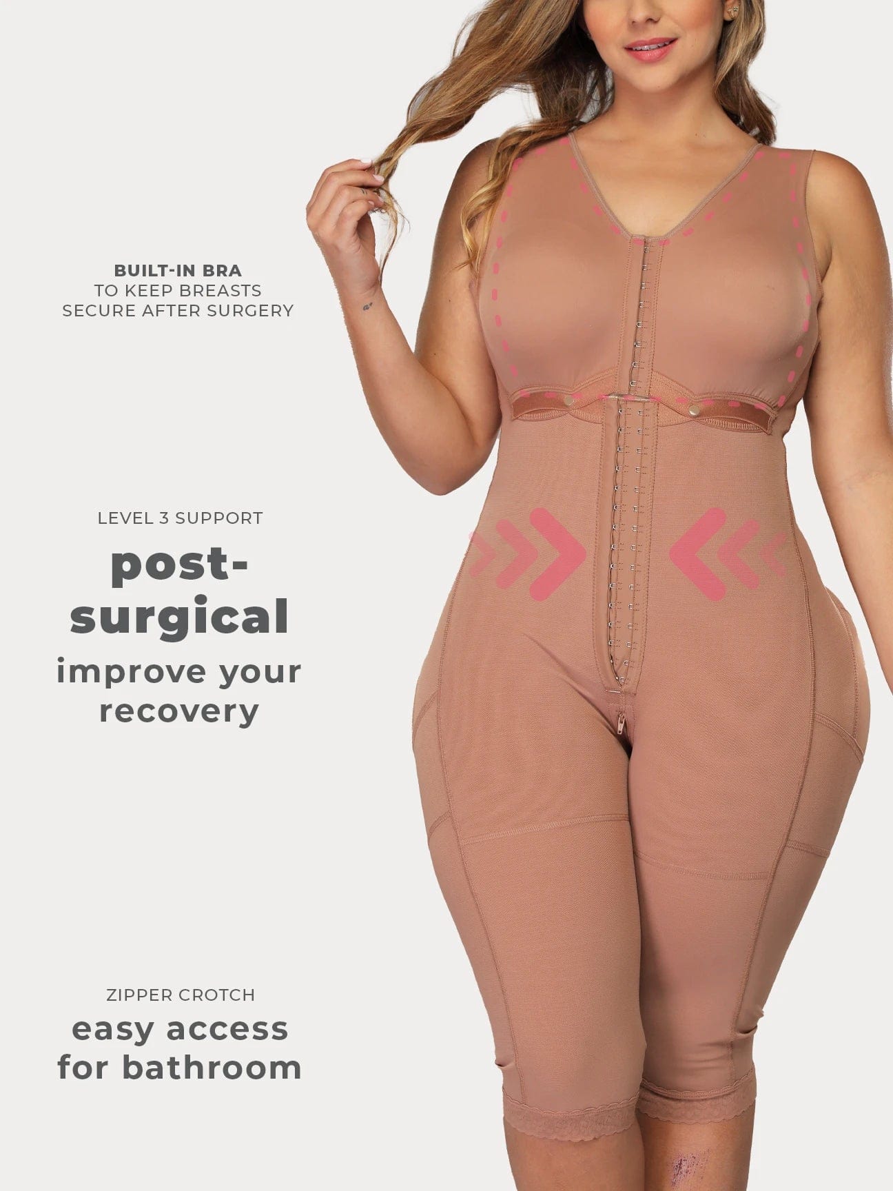 Post-Surgical Above the Knee Faja with Hooks NS052