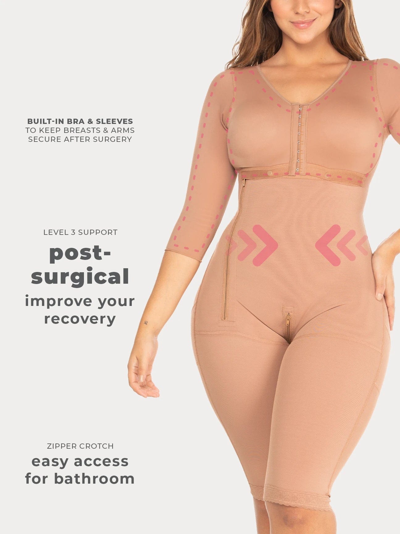 Post-Surgical Above the Knee Faja with Side Zipper NS108