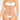 Upper body view of a model wearing a beige colored shapewear with straps and hooks.