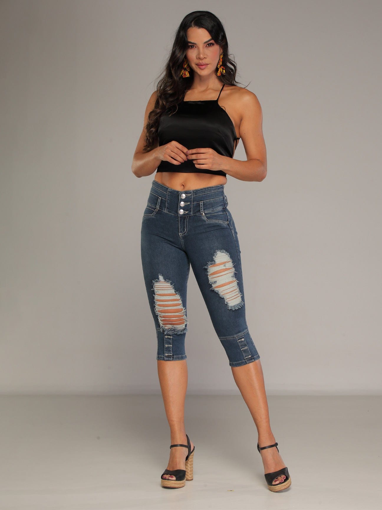 Rihanna Butt Lift Jean Capri  14165