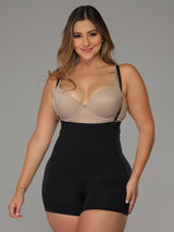 Full view of black high waist body shaper.