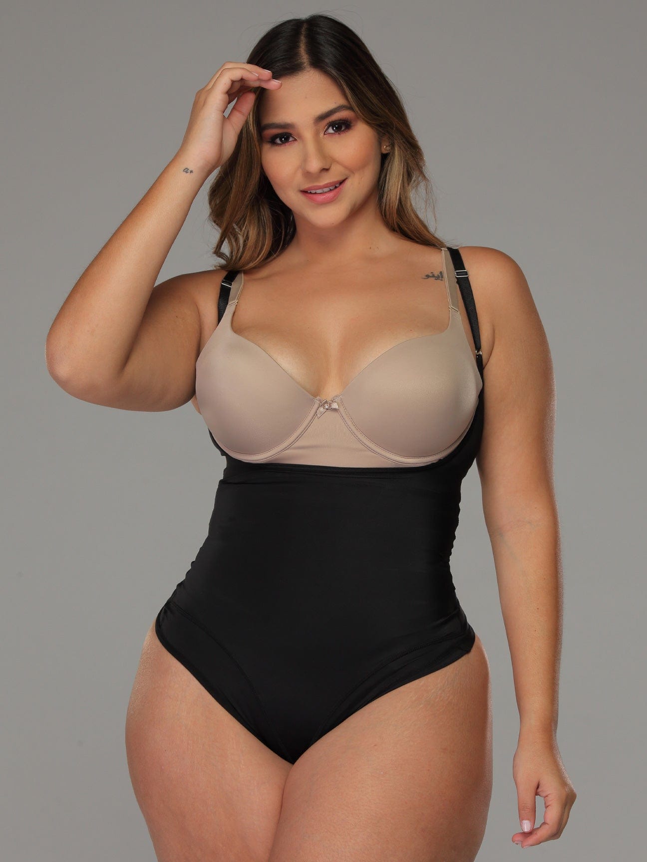 High Compression Zipper Bodysuit with Hooks NS018