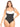 Front view of the black body suit shaper with thong.