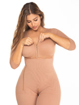 Easy adjustment wear with zipper in the full body faja.