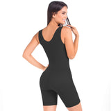 High Compression Mid Thigh Faja with Hooks full body back view.