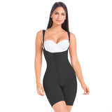 High Compression Mid Thigh Faja with Hooks full body front view.